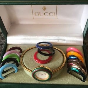 Gucci Bangle Watch with 16 Interchangeable Rings